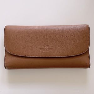 Coach leather checkbook wallet